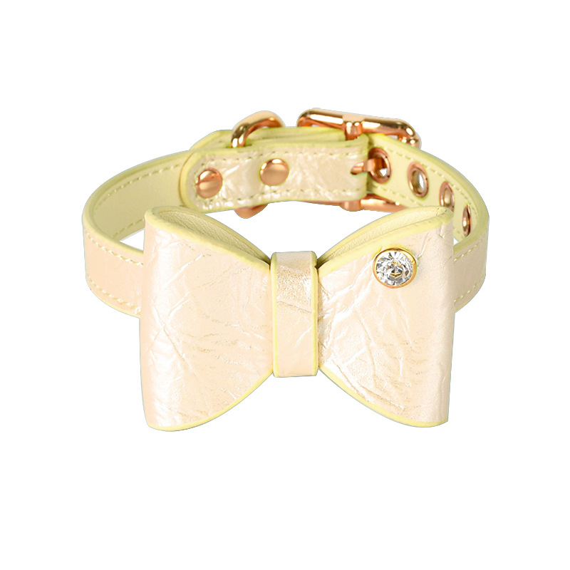 Ballet Pink Bow Collar - Gold