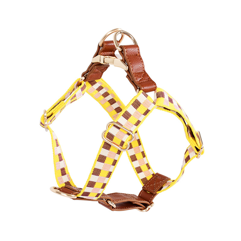 Nylon Harness in Blue for Medium to Large Dogs - Yellow