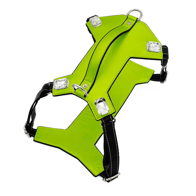 Leather Harness in Blush - Green