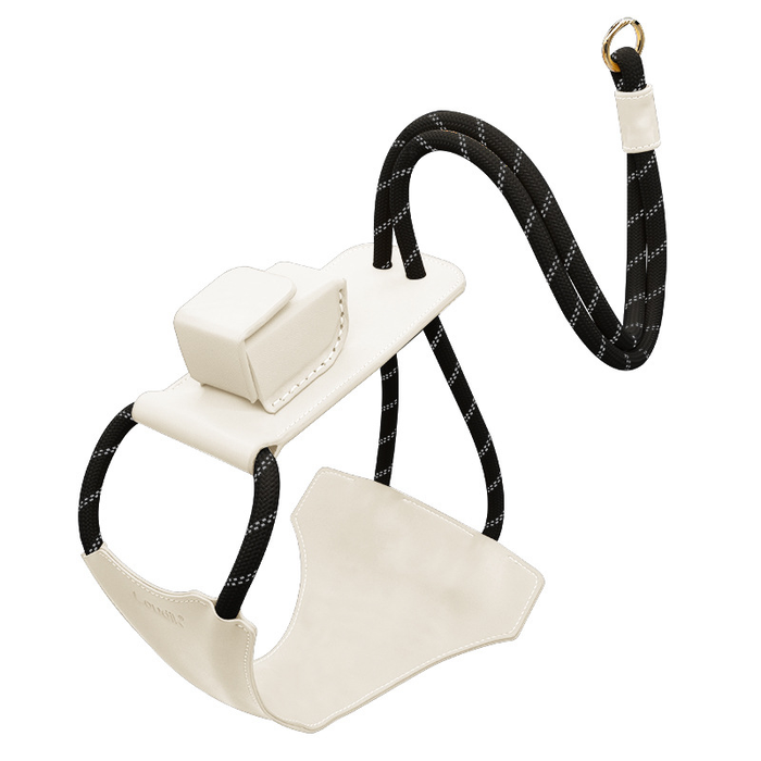 Tan Leather Vest Harness with Rope Lead