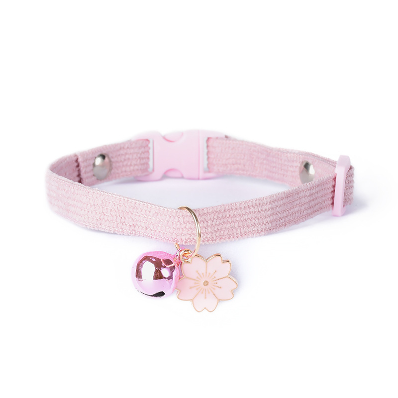 Meadow Bell Collar with Flower Charm for Cats & Small Dogs - Blush