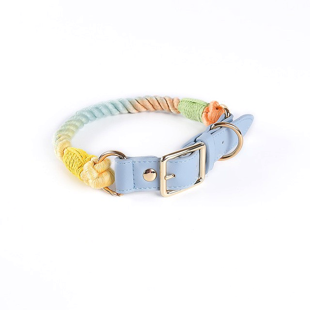 Hand-Braided Cotton Rope Collar, Forest Green
