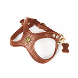 Cognac Crystal Stud Harness - Tan