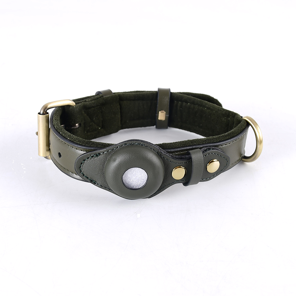 Padded Tracker Collar & Lead Set, Compatible with AirTag - Suede Forest