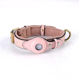 Padded Tracker Collar & Lead Set, Compatible with AirTag - Suede Soft Pink