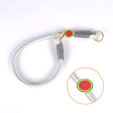 Strawberry Charm Pink Rope Collar & Slip Collar Set - Diamond Silver Watermelon