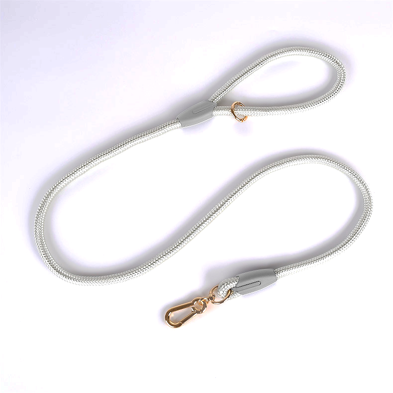 Strawberry Charm Pink Rope Lead & Slip Collar Set - Diamond Silver