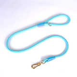 Strawberry Charm Pink Rope Lead & Slip Collar Set - Pearl Blue