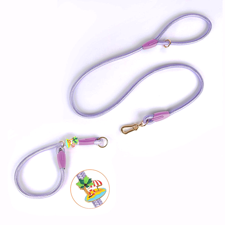 Strawberry Charm Pink Rope Set & Slip Collar Set - Crystal Violet Sunny beach