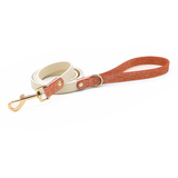 Indigo Denim-Finish Leather Lead - Orange