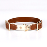 Classic Two-Tone Collar & Lead Set with Gold-Tone Hardware - Tan