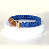 Leather Collar in Black - Blue