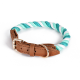 Kelly Green Cotton Rope Collar, Brass-Tone Hardware - Fern Green