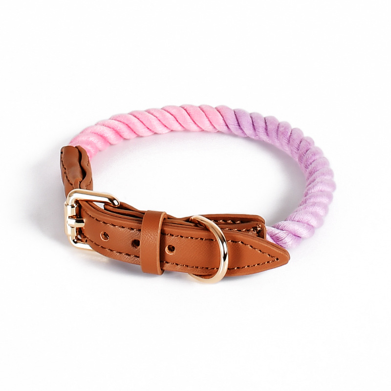Kelly Green Cotton Rope Collar, Brass-Tone Hardware