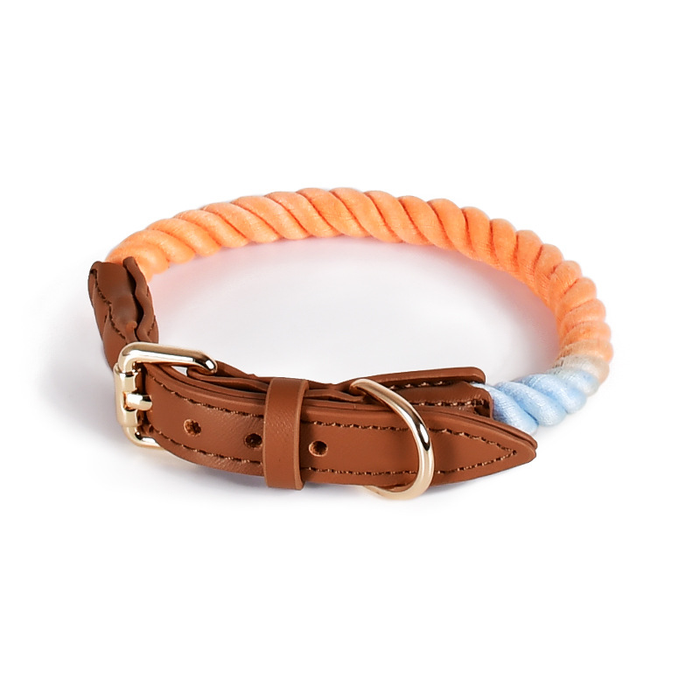 Kelly Green Cotton Rope Collar, Brass-Tone Hardware