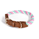 Kelly Green Cotton Rope Collar, Brass-Tone Hardware - Unicorn
