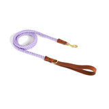 Kelly Green Cotton Rope Lead, Brass-Tone Hardware - Blue Violet