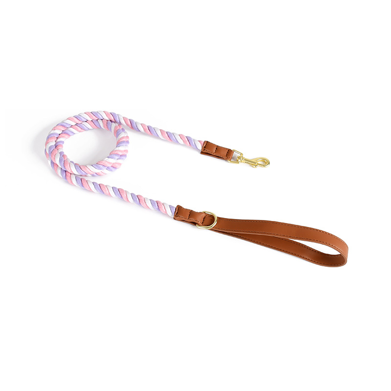 Kelly Green Cotton Rope Lead, Brass-Tone Hardware