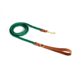 Kelly Green Cotton Rope Lead, Brass-Tone Hardware - Forest