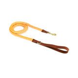 Kelly Green Cotton Rope Lead, Brass-Tone Hardware - Honey Orange