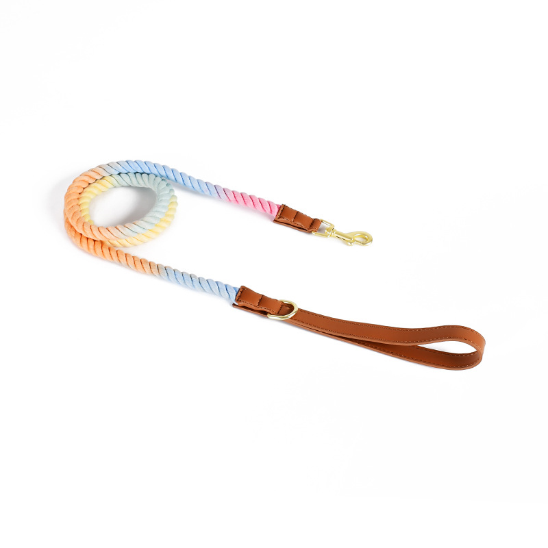 Kelly Green Cotton Rope Lead, Brass-Tone Hardware