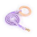 Carnival Ombre Rope Lead & Collar Set, Wooden Ring Handle - Blue Violet