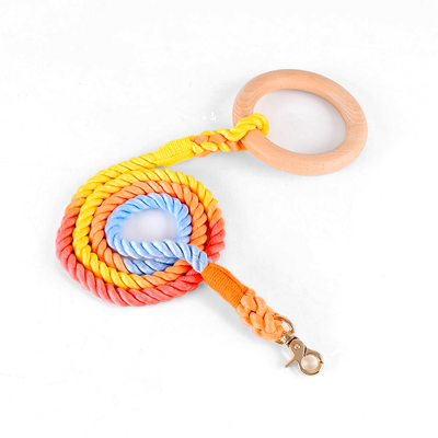 Carnival Ombre Rope Lead, Wooden Ring Handle