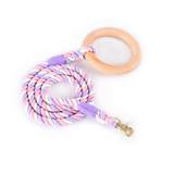 Carnival Ombre Rope Lead & Collar Set, Wooden Ring Handle - Unicorn
