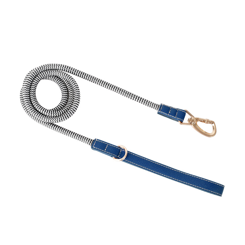 Herringbone Rope Lead, Green Trim
