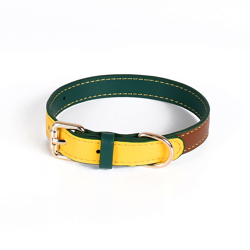 Forest & Mustard Colour-Block Collar - Yellow Green Tan