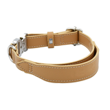 Camel Vegan Leather Collar Walk Set - Apricot
