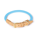 Rolled Cream Cord Collar - Blue