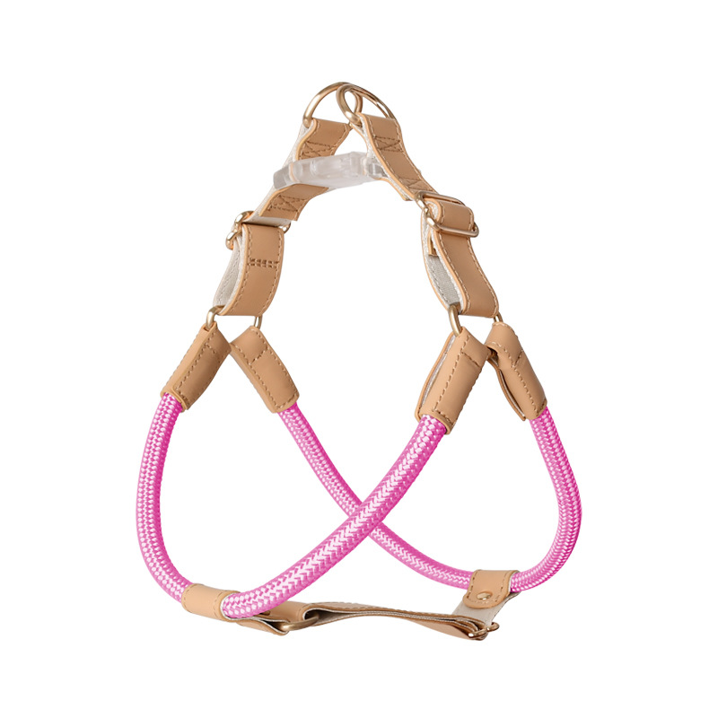 Rolled Cream Cord Harness - Blush