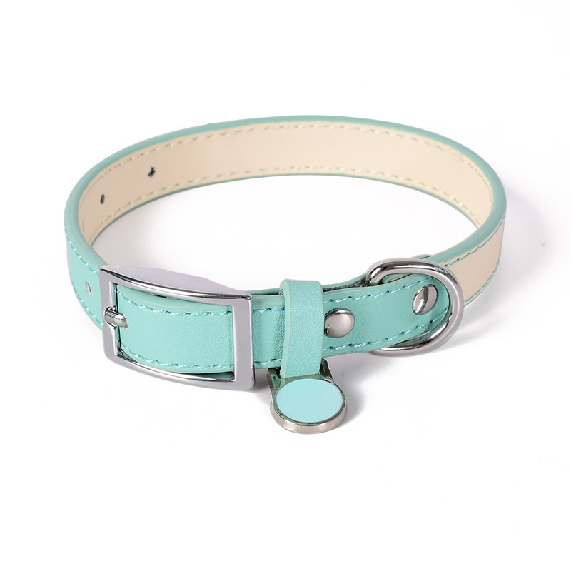 Two-Tone Cream-Lined Collar with Engravable Tag - Mint