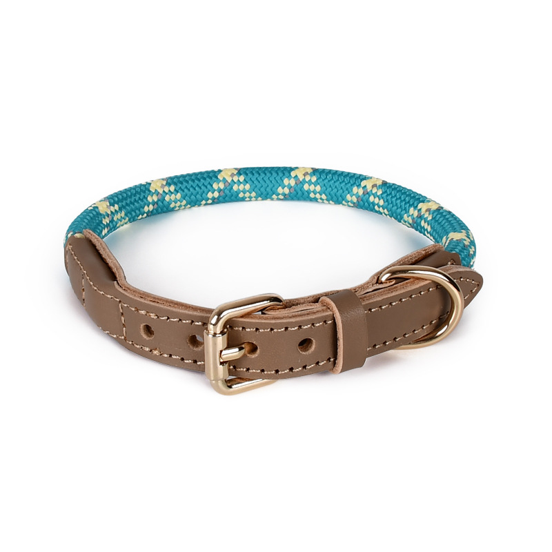 Teal Reflective Rope Double Collar