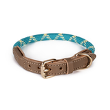 Teal Reflective Rope Double Collar - Light Blue