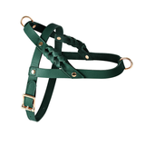 Forest Green Braided Genuine Leather Harness - Green