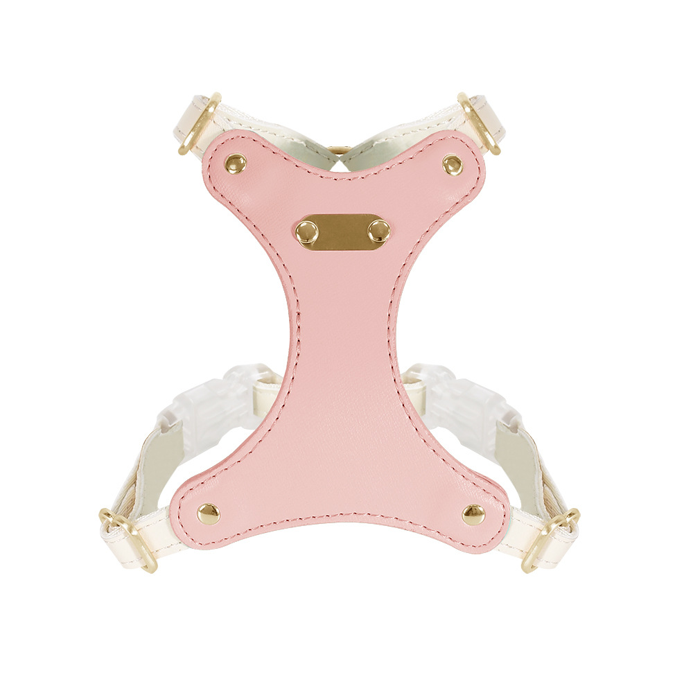 Leather Harness in Brights for Small Dogs - Blush