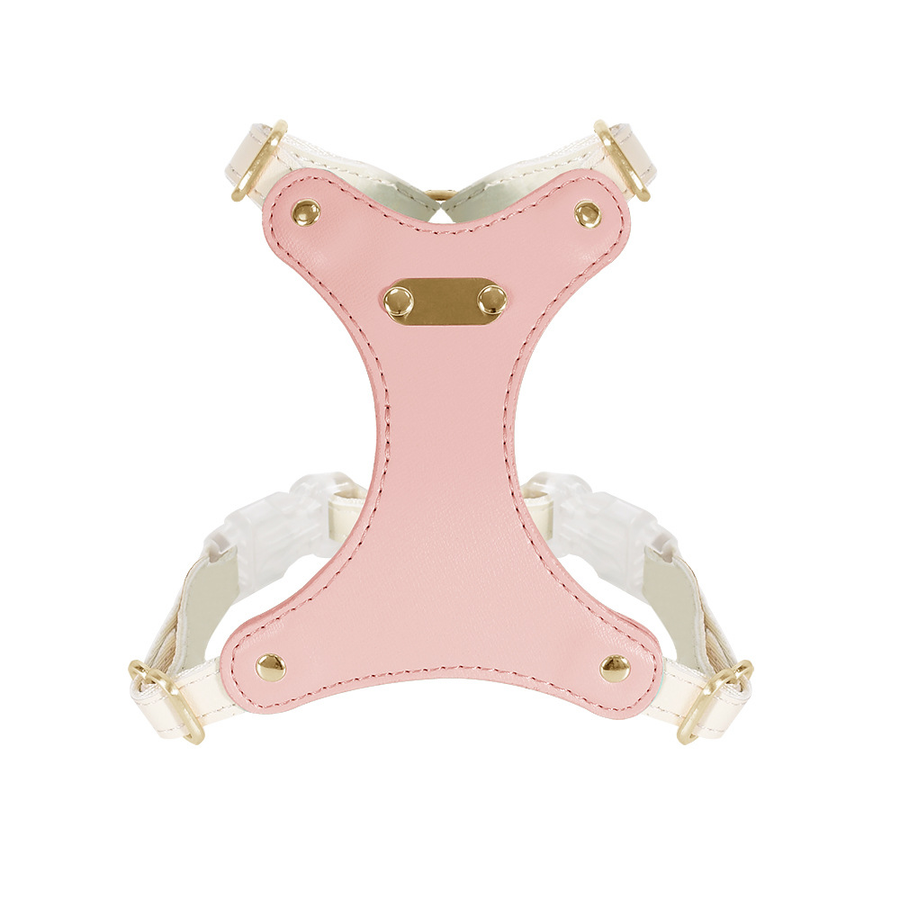 Leather Harness in Brights for Small Dogs - Blush
