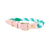 Sorbet Ombre Cotton Rope Collar, Blush Handle - Fern Green