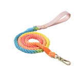 Sorbet Ombre Cotton Rope Lead, Blush Handle - Rainbow