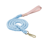 Sorbet Ombre Cotton Rope Lead, Blush Handle - Sky Blue