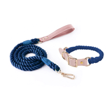 Sorbet Ombre Cotton Rope Set, Blush Handle - Navy
