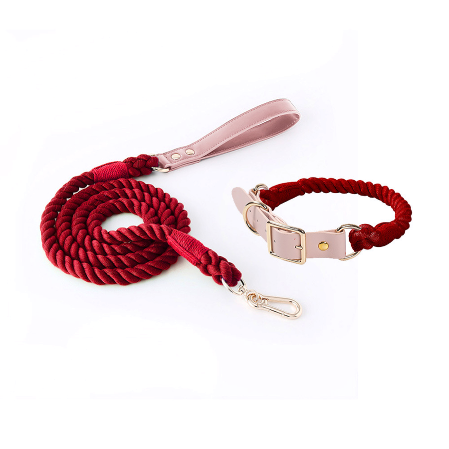 Sorbet Ombre Cotton Rope Set, Blush Handle - Wine
