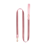 Arrowhead Webbing Lead, Genuine Leather Trim - Blush