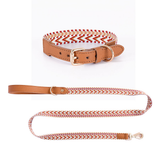 Arrowhead Webbing Set, Genuine Leather Trim - Tan