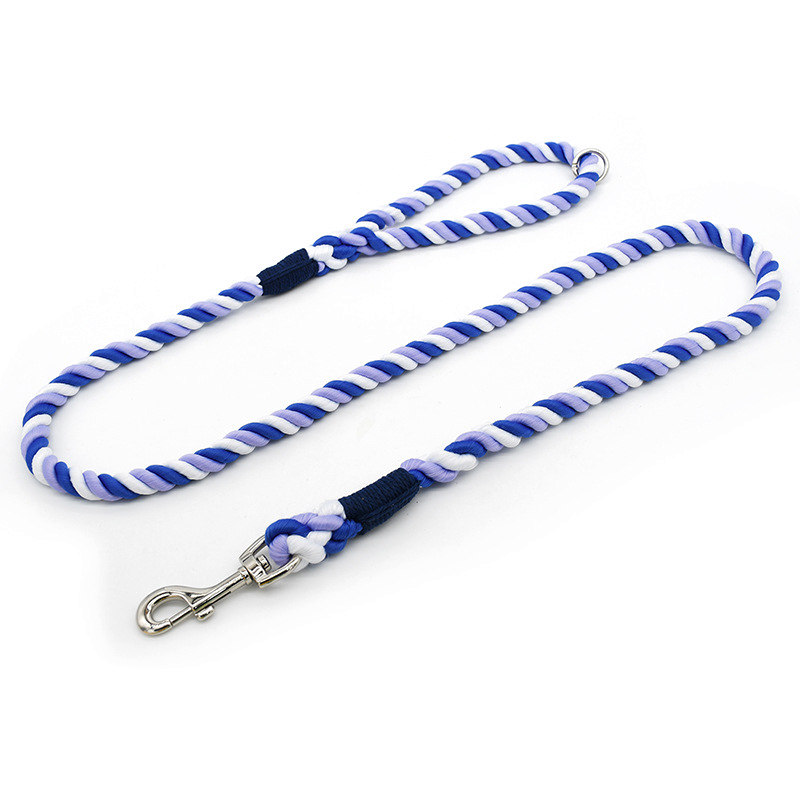 Hand-Braided Cotton Rope Martingale Lead - Violet