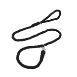Mint Hand-Braided Cotton Rope Slip Lead - Black