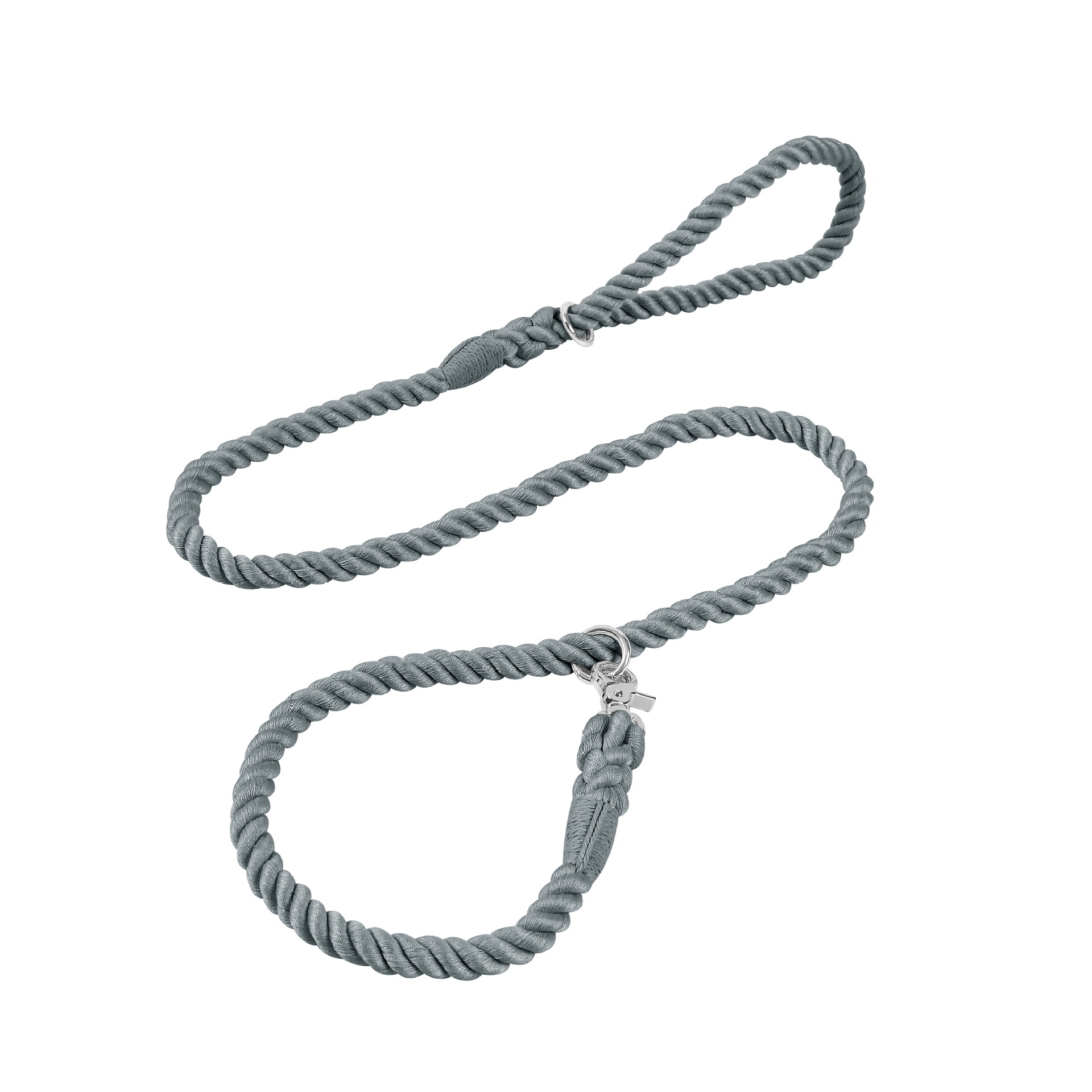 Mint Hand-Braided Cotton Rope Slip Lead - Charcoal