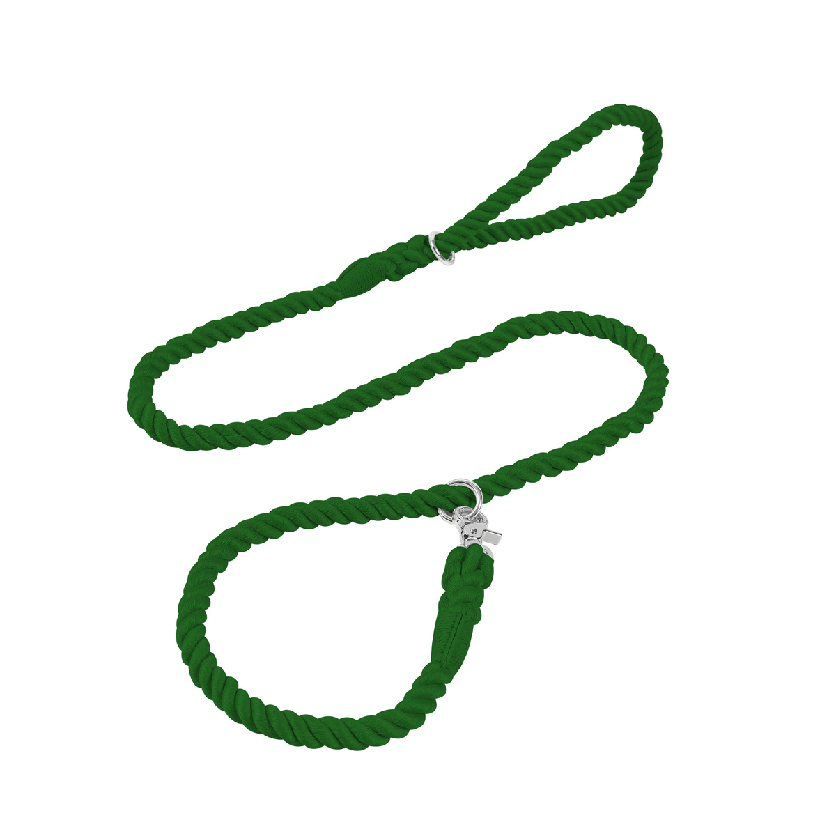 Mint Hand-Braided Cotton Rope Slip Lead - Forest